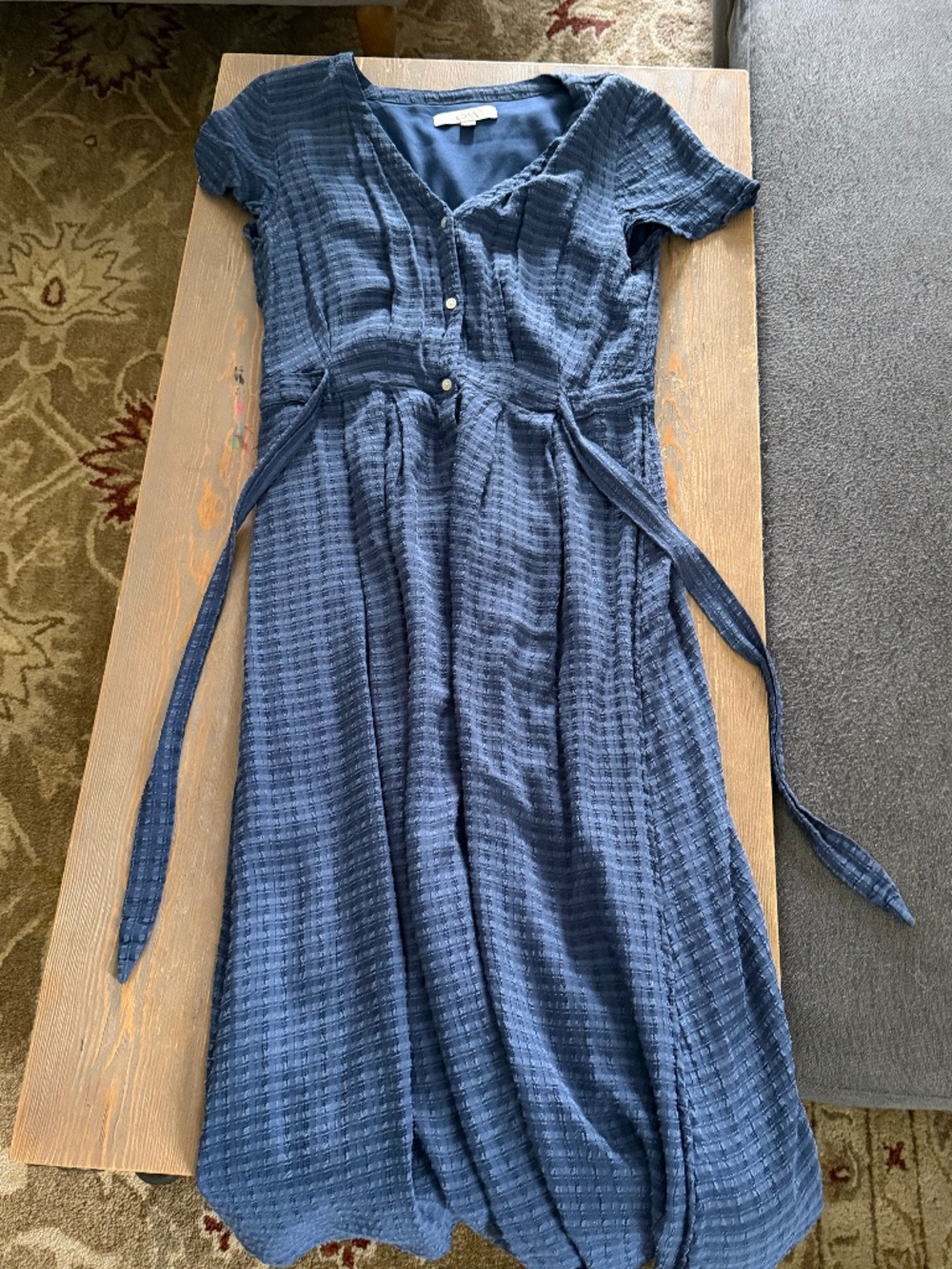 Loft tied waist midi dress Sz S